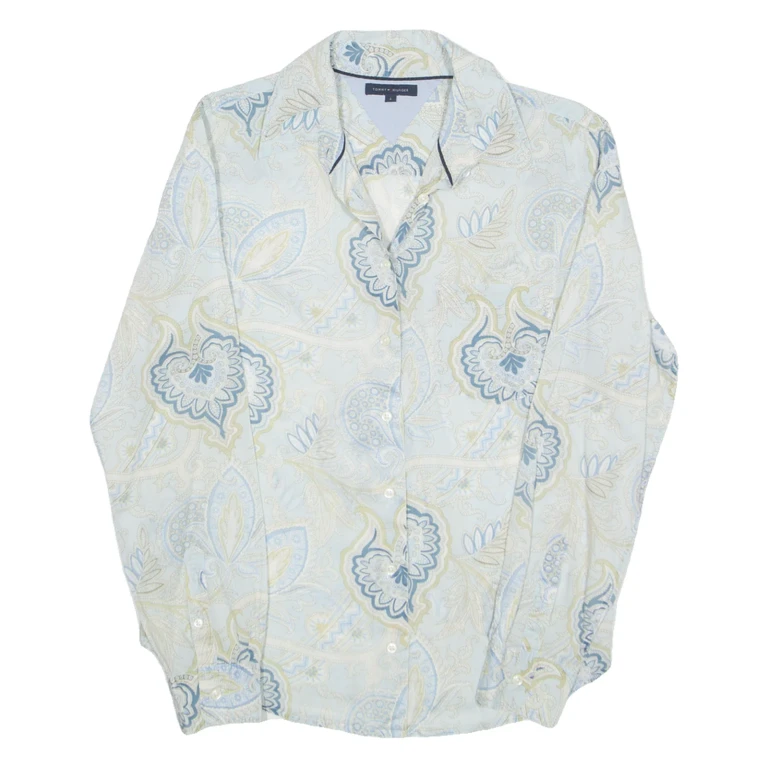 TOMMY HILFIGER Womens Shirt Blue Floral Long Sleeve UK 10