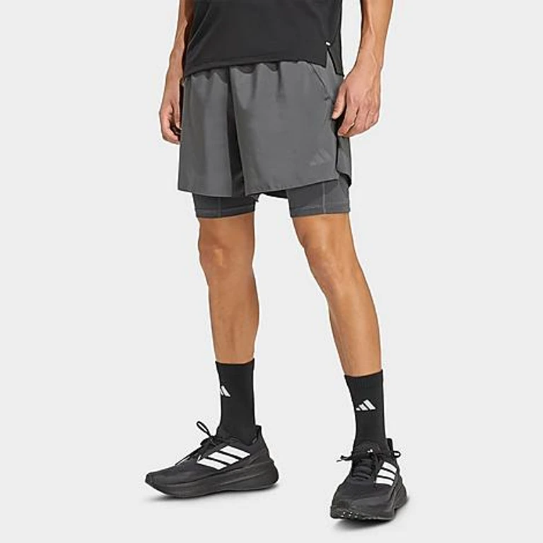 adidas Men's adi365 Iconic Formotion Five-Pocket 2-In-1 Running Shorts in Grey Size: XS