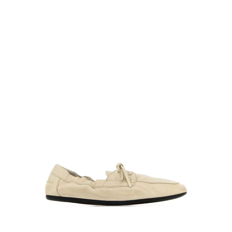 Prada Ivory Leather Loafers Talco Mocassini - Women
