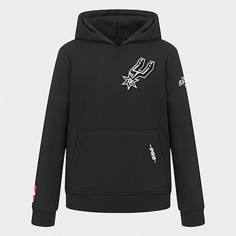 Pro Standard Little Kids San Antonio Spurs NBA Pullover Hoodie in Black Size: 4