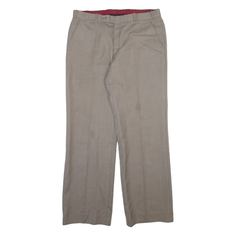 Mens Trousers Brown Regular Straight W32 L30