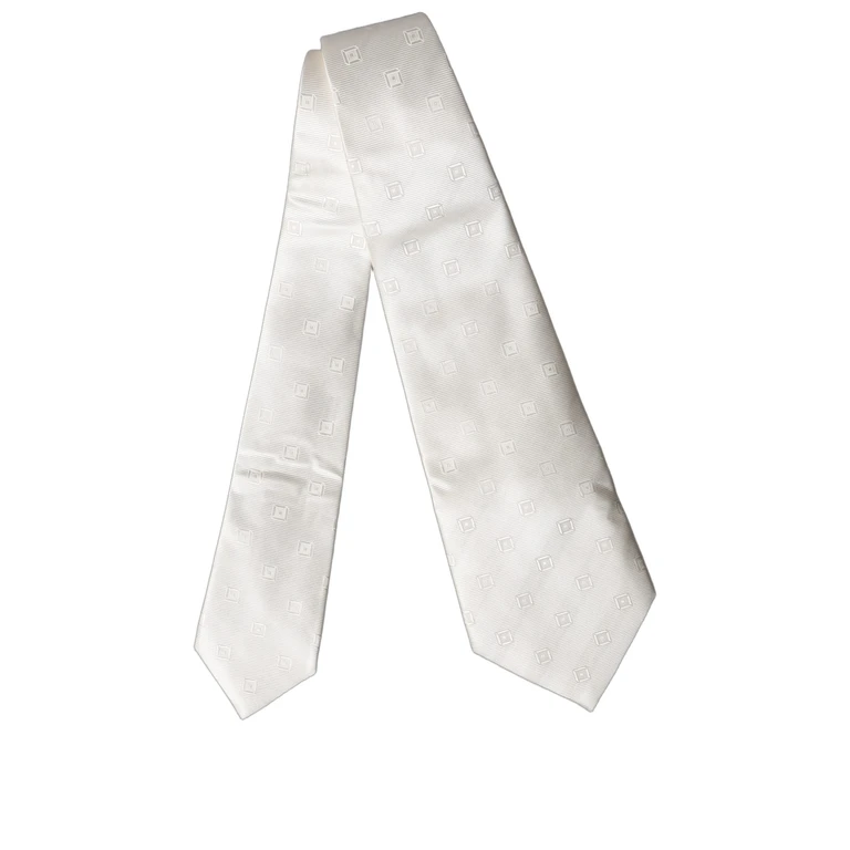 Off White Geometric Silk Adjustable Women Necktie Tie Black And - Women
