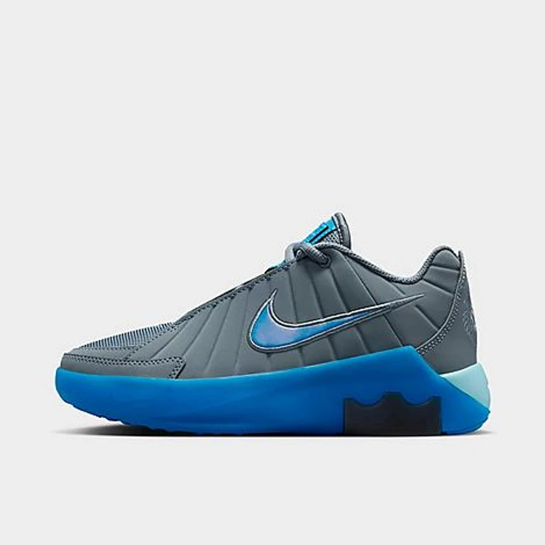 Big Kids LeBron Witness 9 Basketball Shoes in Cool Grey/Psychic Blue/Glacier Ice Size: 3.5