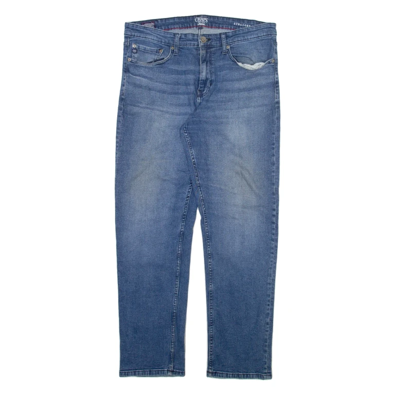 CHAPS Mens Jeans Blue Regular Straight Stone Wash W36 L32