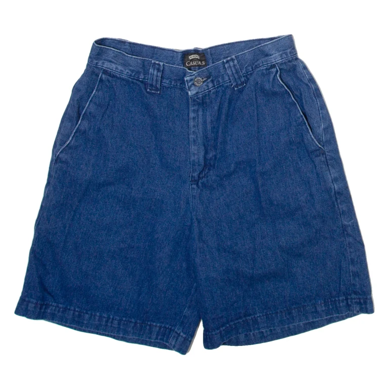 RIDERS CASUAL Womens Denim Shorts Blue Relaxed XS W26