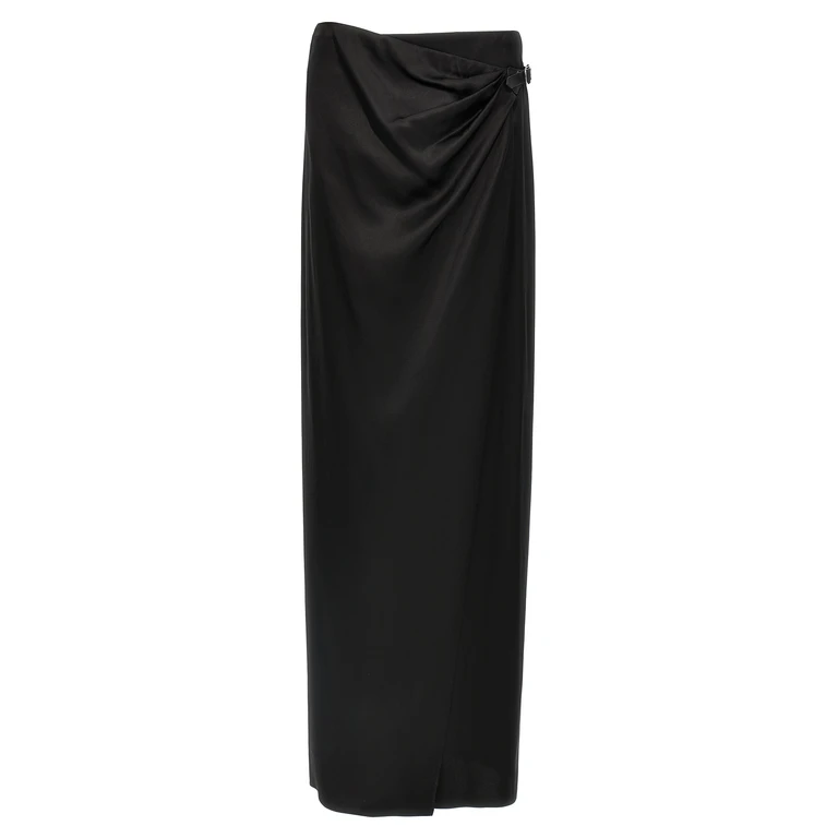 Black Silk Mini Skirt - Women