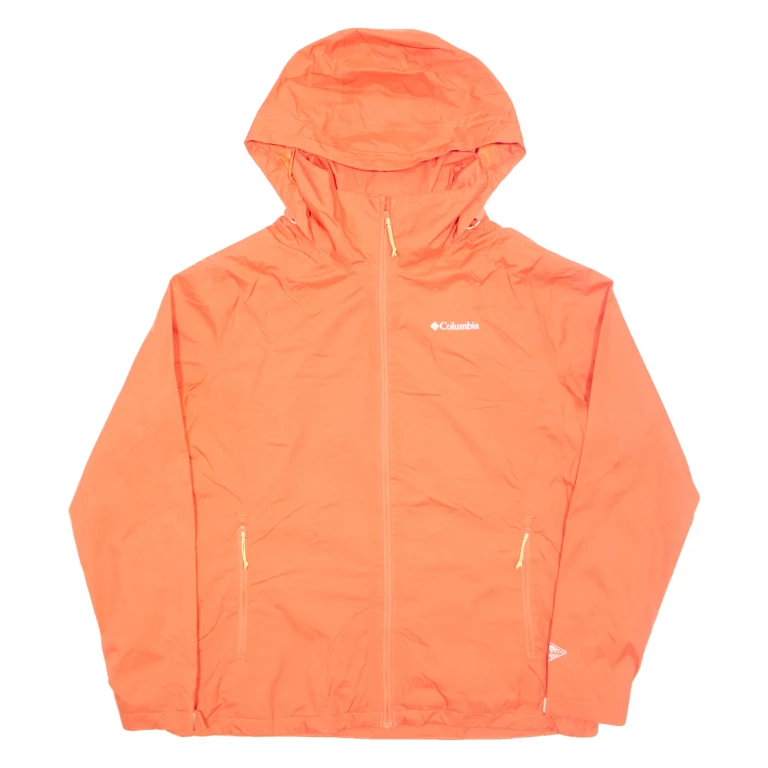 COLUMBIA Lightweight Womens Jacket Orange Hooded XL