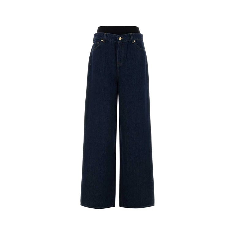 Seven For All Mankind Dark Blue Denim Slouchy Jeans Blu Exterior: Cotton - Women