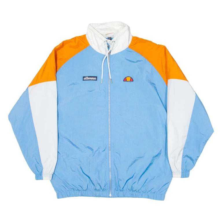 ELLESSE Womens Shell Jacket Blue Colourblock UK 8