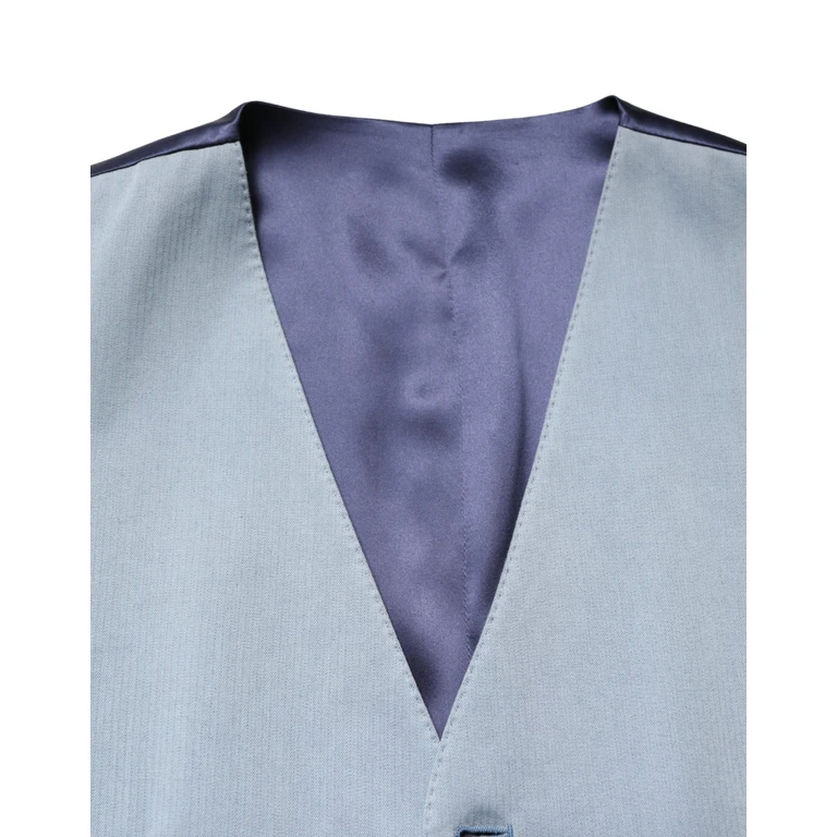 Dolce & Gabbana Gray Wool Single Breasted Men Waistcoat Vest Cotton Clothing - Men