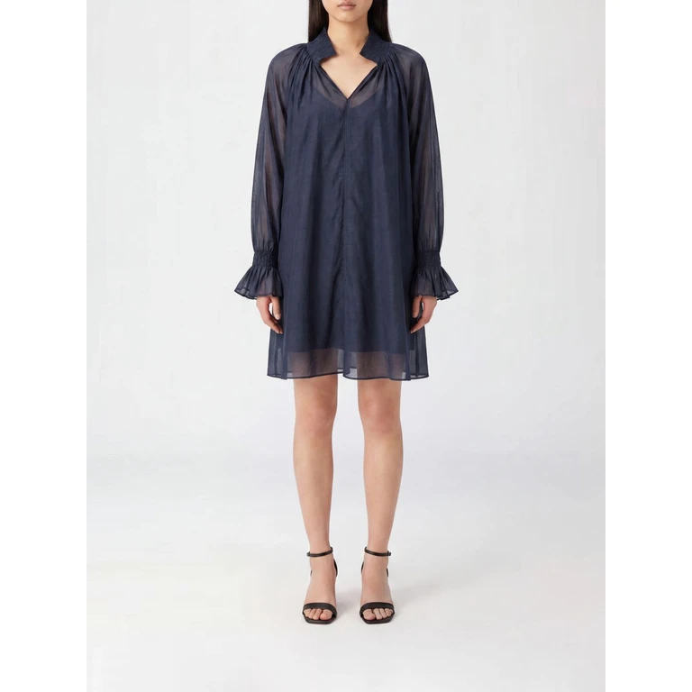 Cotton and Silk Blend Mini Chemisier Dress (S6SI32N101)