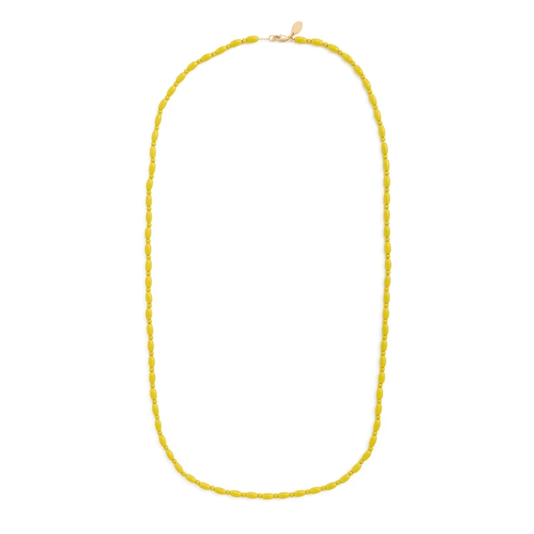 Clare V. Enamel Bead Necklace Yellow One Size