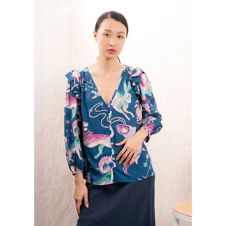 Blouse Elise Top Dark-Teal