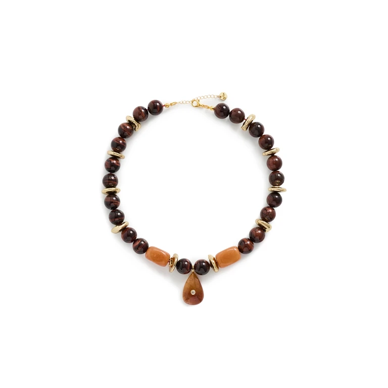 Amber Glow Necklace Brown One Size