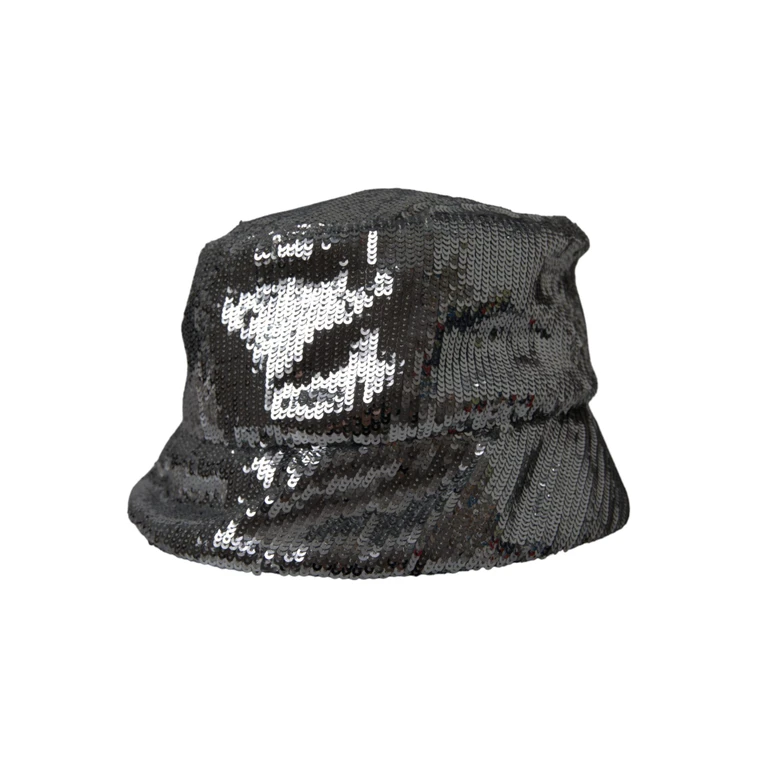 Dolce & Gabbana Silver Sequined Nylon Bucket Hat Men - Men