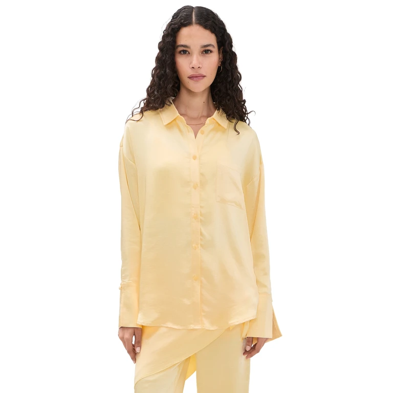 4th & Reckless Corbie Button Down Shirt Lemon XS