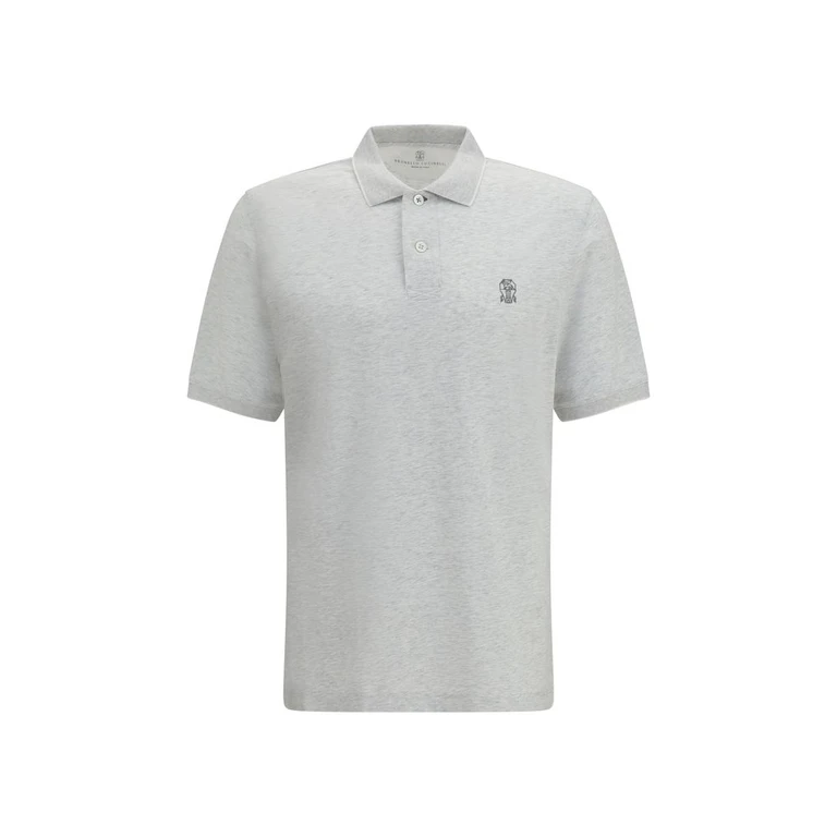 Brunello Cucinelli Gray Cotton Polo Shirt - Men
