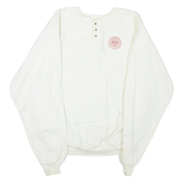 OSHKOSH Mens Sweatshirt White Button Neck M