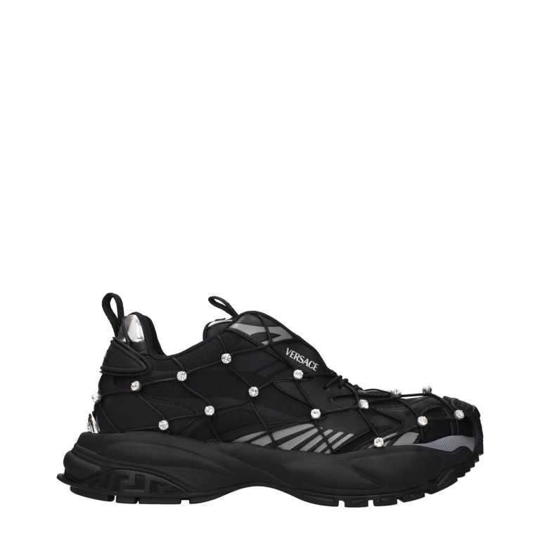 Versace Black Fabric Sneakers - Men