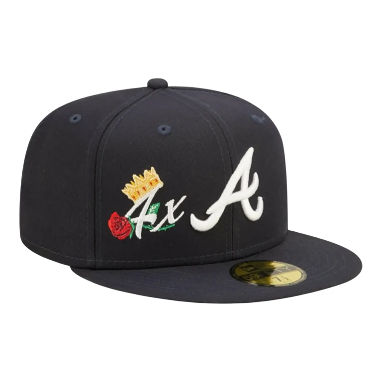 Atlanta Braves Crown Champs WS Men Fitted Hat Navy