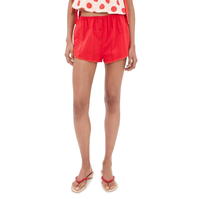 Bailey Rose Mini Eyelet Shorts Cherry Tomato XS
