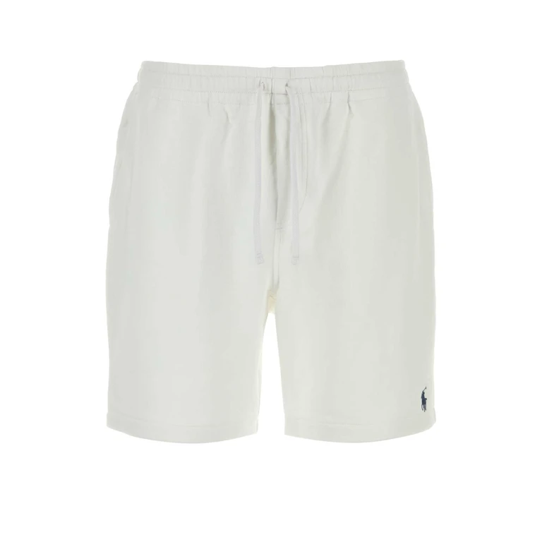 Polo Ralph Lauren White Cotton Blend Bermuda Shorts Exterior: Polyester - Men