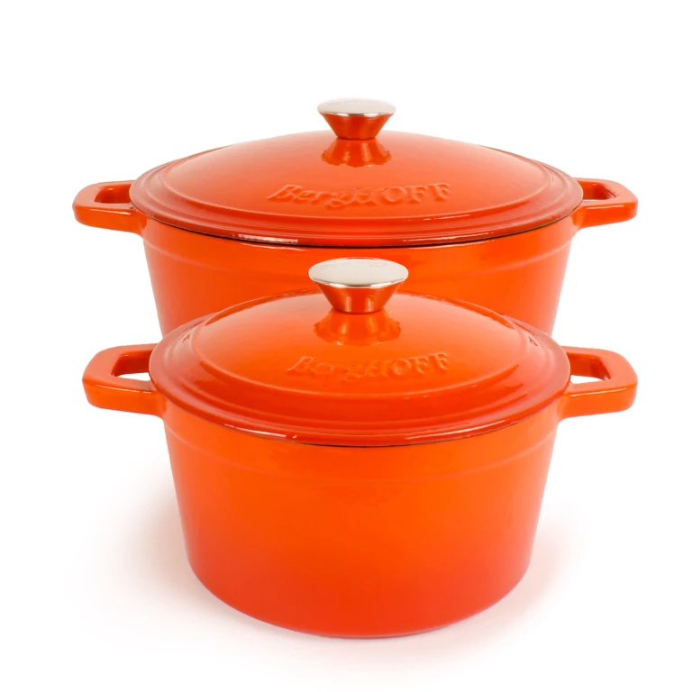 Neo 4pc Cast Iron Cookware Set, 3qt. & 7qt., Orange