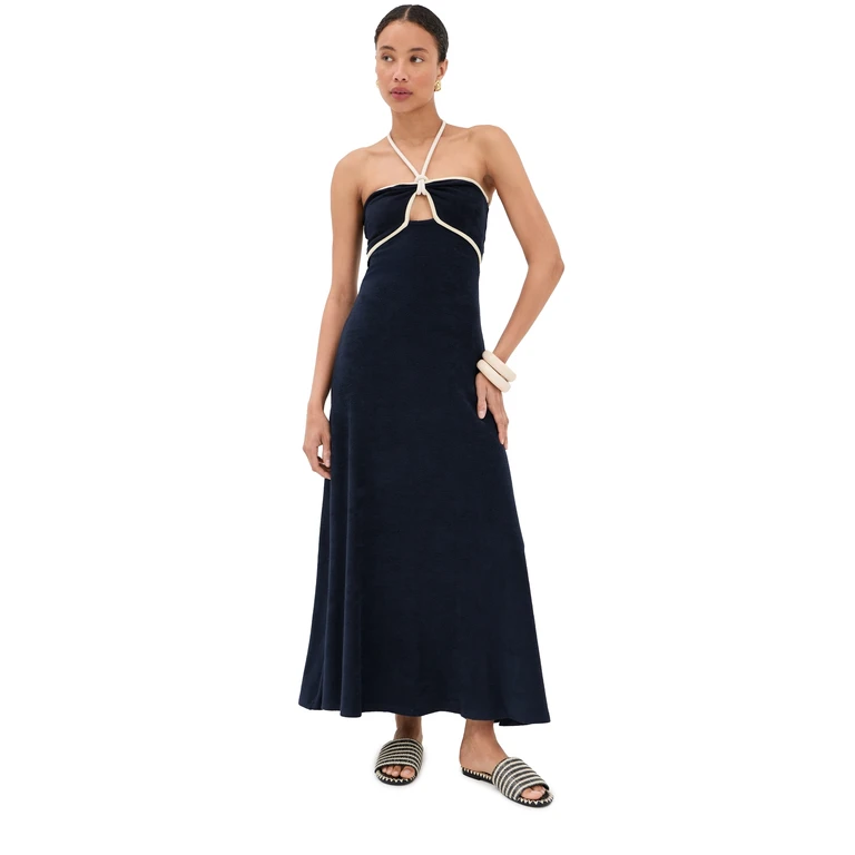 Johanna Ortiz Gleymoon Dress NAVY / ECRU 2