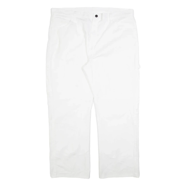 DICKIES Carpenter Mens Trousers White Regular Straight W40 L30