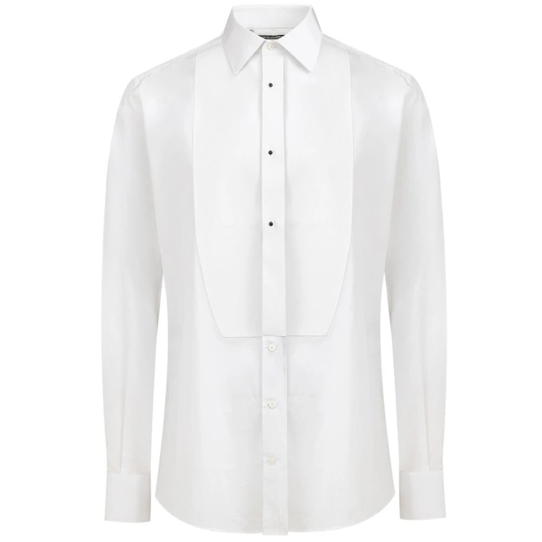 White Cotton Dress Shirt - Men