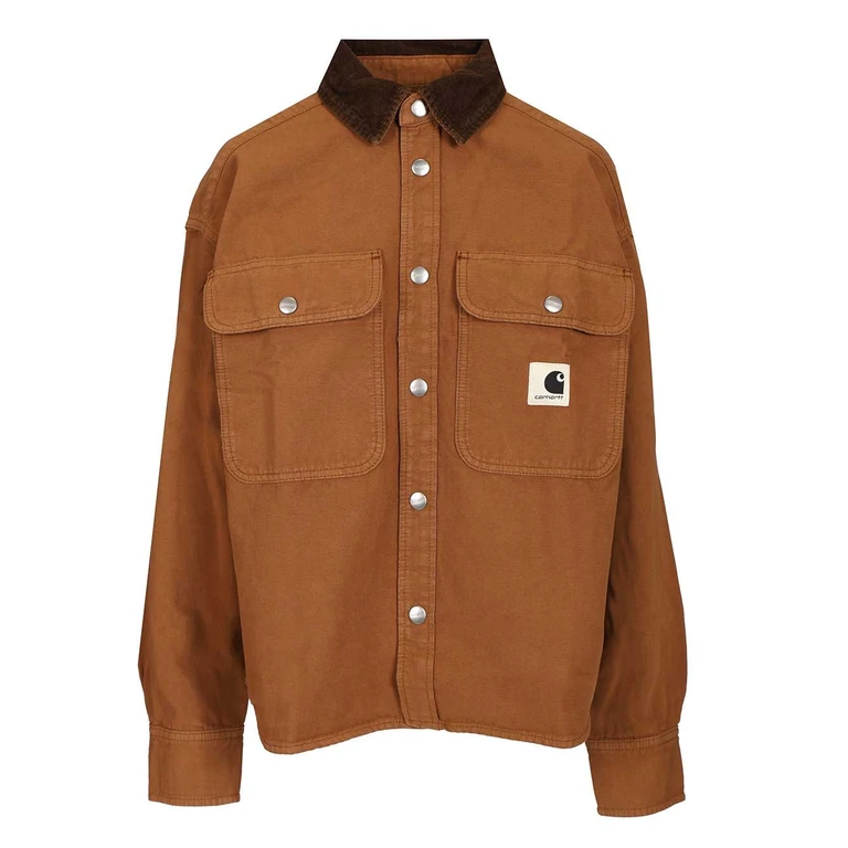 Carhartt Wip W Prescott Jacket Brown Cotton Hubbard Canvas 9 Oz Shirt - Women