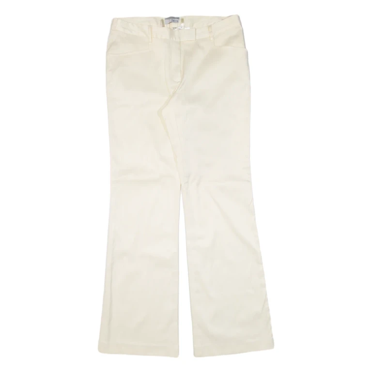 HEINE Striped Womens Trousers Beige Regular Bootcut 90s W30 L32