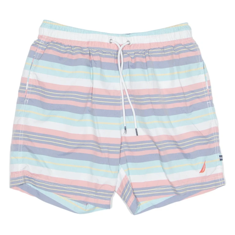 NAUTICA Mens Swimming Shorts Pink Relaxed Striped M W30