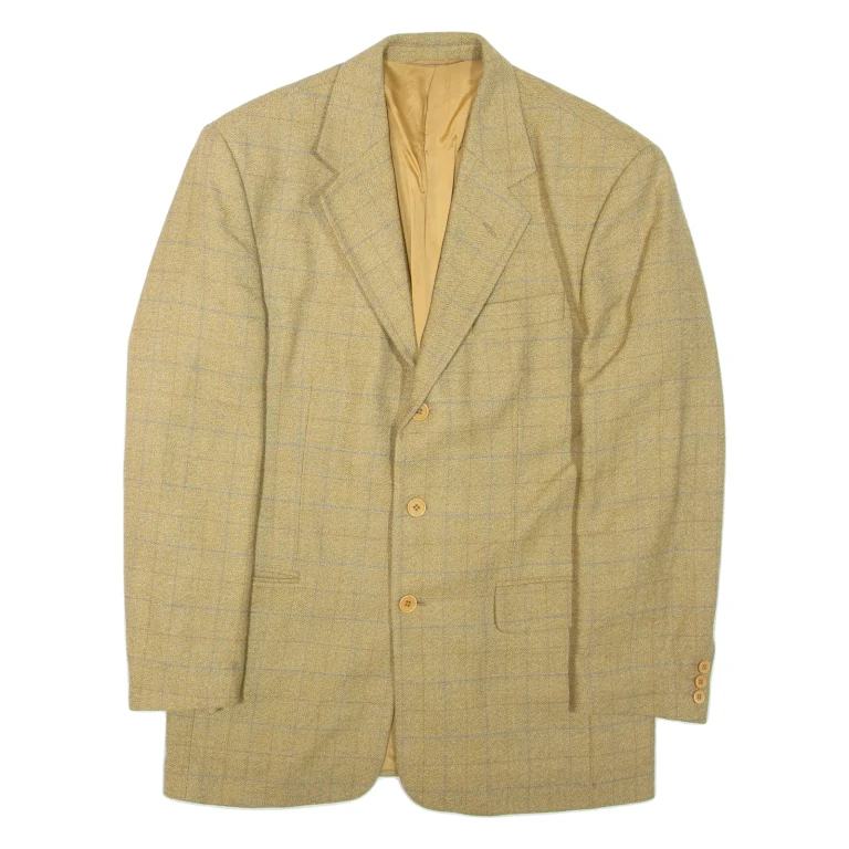 Mens Blazer Jacket Brown Check XL