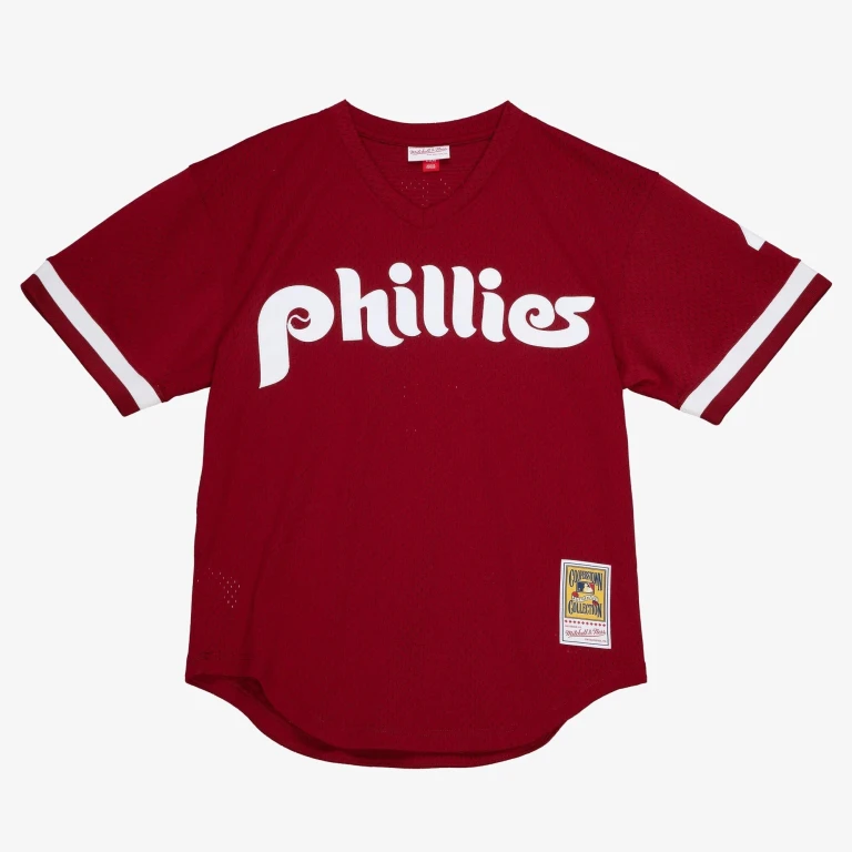 Men's MLB Authentic Bp Jersey - Phillies 1991 Lenny Dykstra