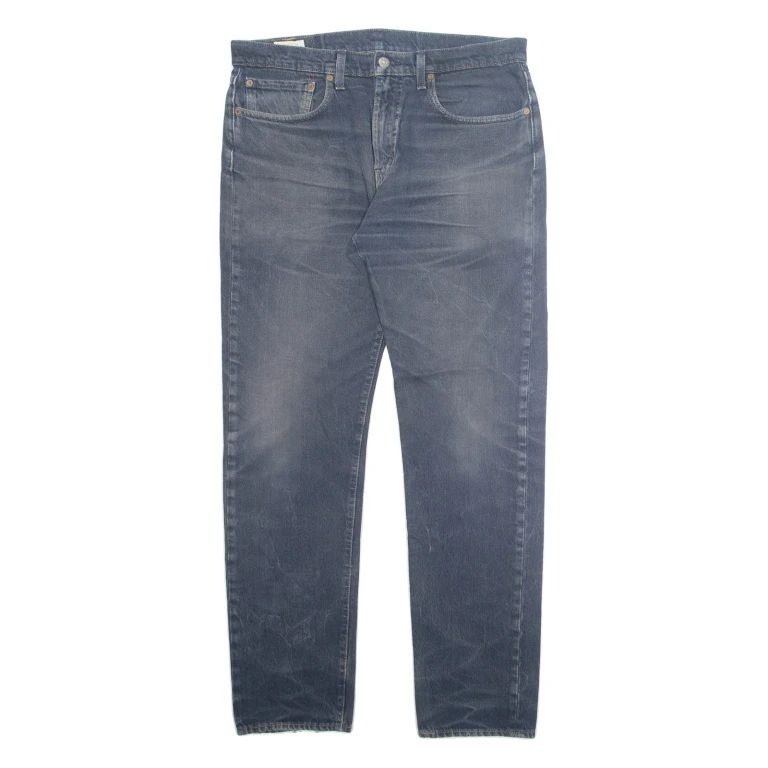 LEVI'S 502 Jeans Big E Mens Blue Regular Tapered Stone Wash W34 L34