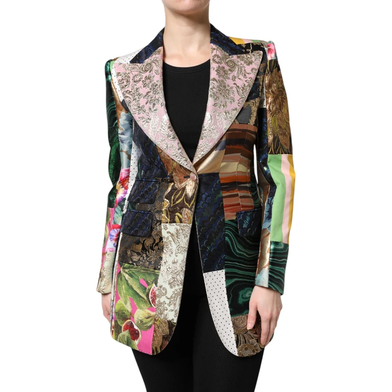 Dolce & Gabbana Multicolor Floral Patchwork Jacquard Jacket Clothing - Women