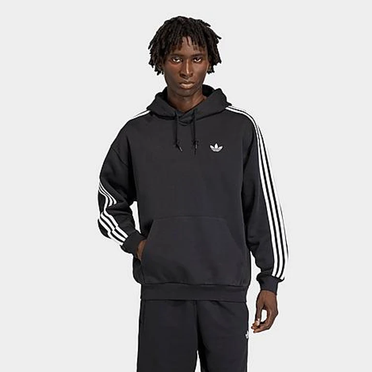 adidas Men's Originals adicolor Classics 3-Stripes Pullover Hoodie in Black/White Size: XS