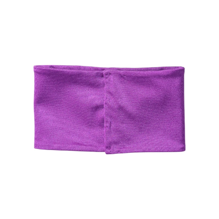 Purple Nylon Stretch Women Neck Warmer Scarf Elastane - Women