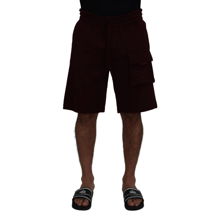 Dolce & Gabbana Maroon Bermuda Cargo Men Shorts Cotton Polyester - Men