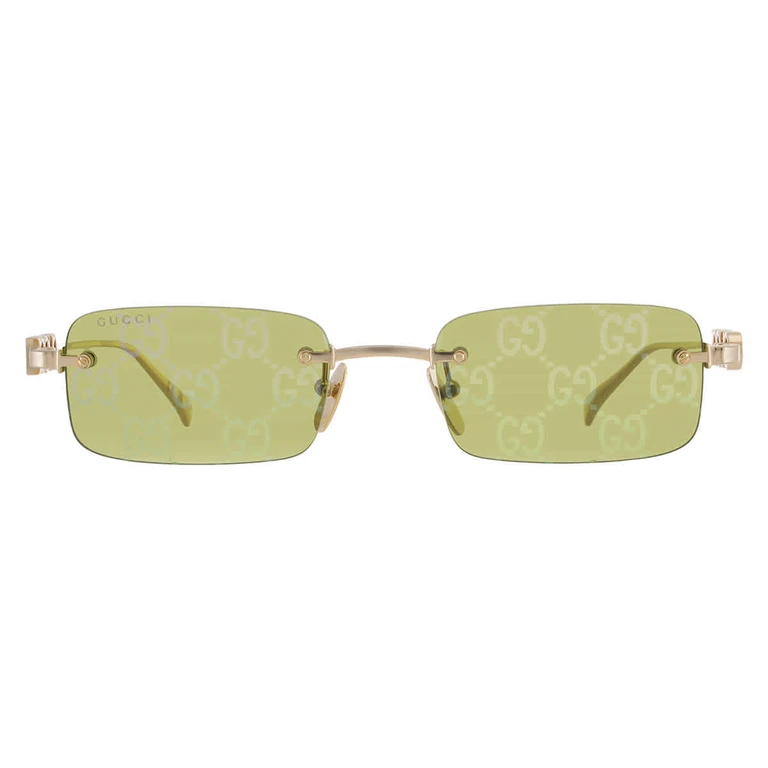 Gucci Green Logo Rectangular Mens Sunglasses GG1808S 002 52