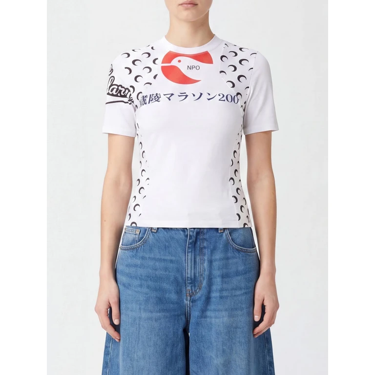Crescent Moon Logo Cropped Cotton Jersey T-Shirt (WTT001BUJER0003WH10)