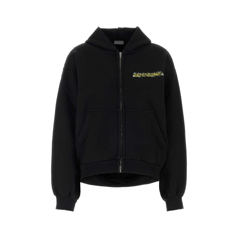 Balenciaga Black Cotton Oversize Sweatshirt Exterior: Felpe - Women