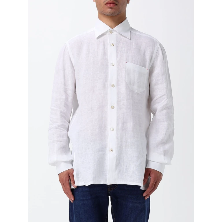 Casual Linen Shirt with Patch Pocket and Straight Hem (UMCNERH0969002001)