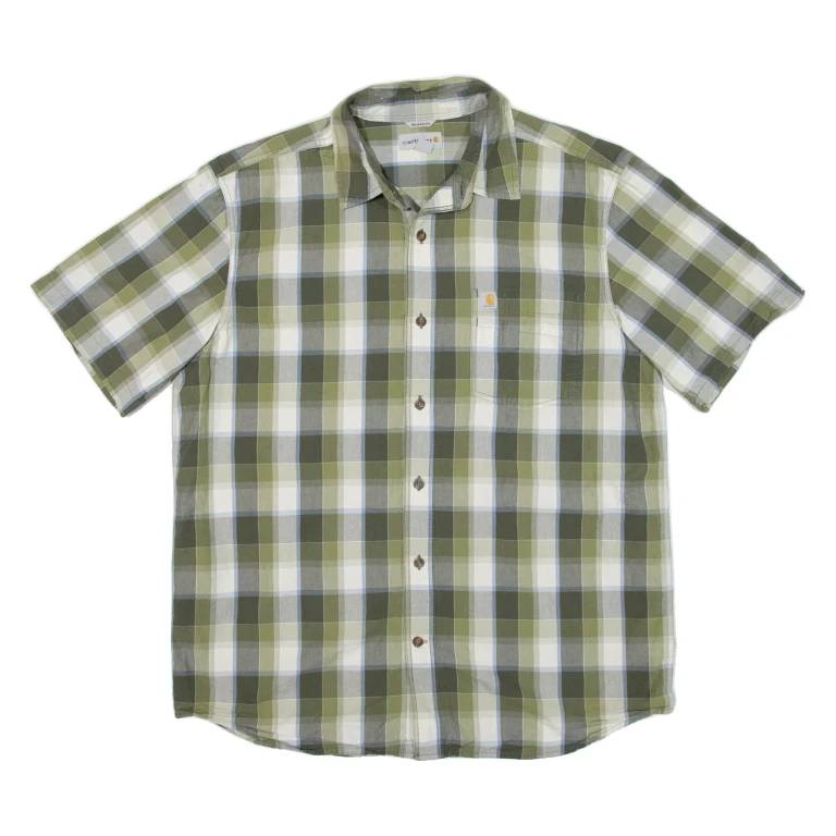 CARHARTT Relaxed Fit Mens Shirt Green Check L