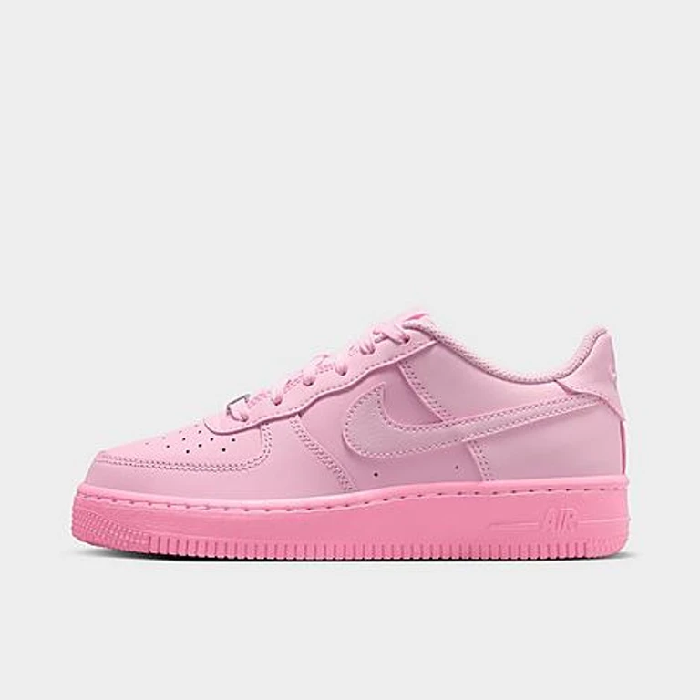 Nike Big Kids Air Force 1 Low Casual Shoes in Pink Foam/Pink Rise/Pink Foam Size: 3.5