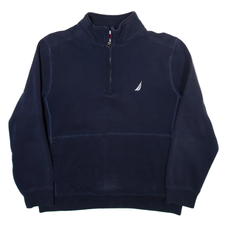 NAUTICA Womens Sweatshirt Blue 1/4 Zip L