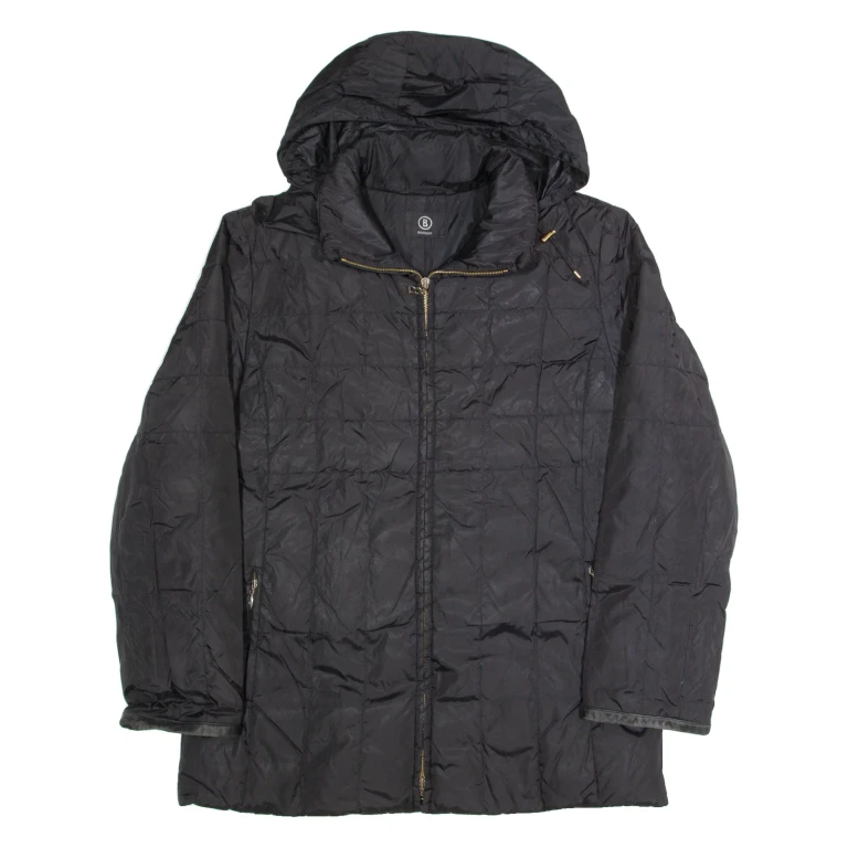 BOGNER Down Insulated Womens Puffer Coat Black Hooded M