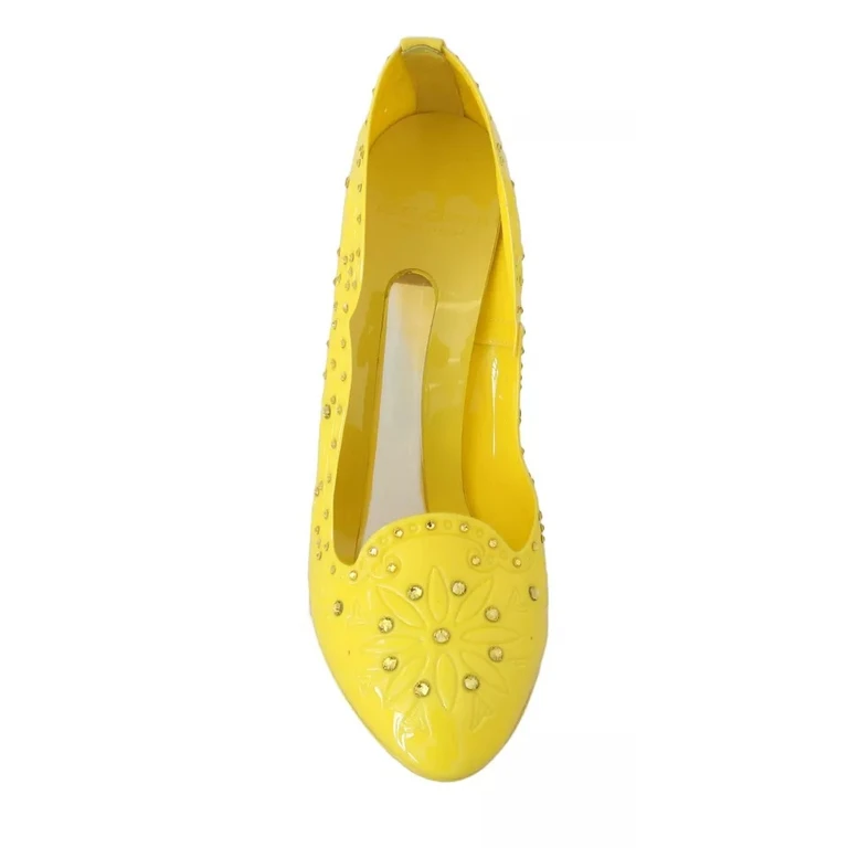Dolce & Gabbana Yellow Crystal Heels Cinderella Shoes Pvc - Women