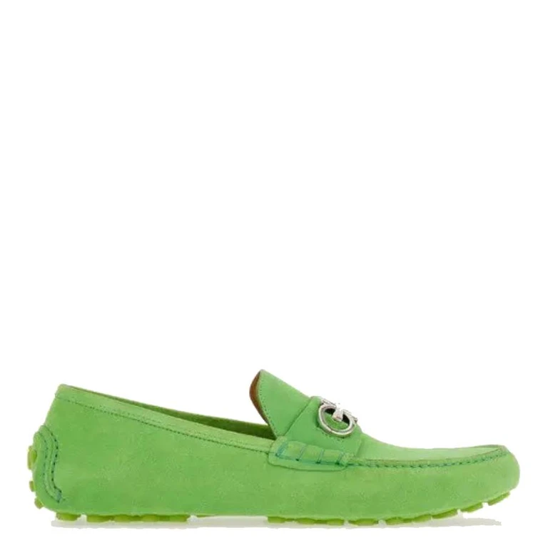 Ferragamo Gancini Ornament Driver Loafers